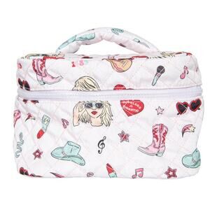 Music Girl Icons Cosmetic Quilted Make Up Travel Bag